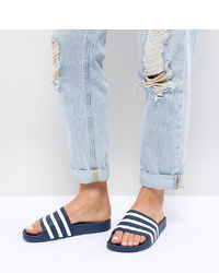Темно-синие резиновые сандалии на плоской подошве от adidas Originals