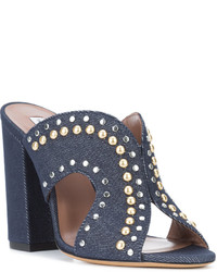 Темно-синие сабо с шипами от Tabitha Simmons