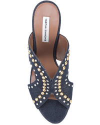 Темно-синие сабо с шипами от Tabitha Simmons