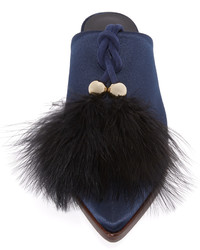 Темно-синие сабо от Tibi