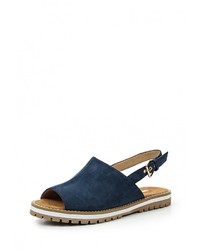 Темно-синие сандалии на плоской подошве от Corina