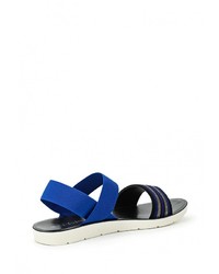 Темно-синие сандалии на плоской подошве от Flyfor