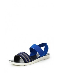 Темно-синие сандалии на плоской подошве от Flyfor