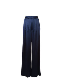 Темно-синие сатиновые широкие брюки от Alexis