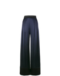 Темно-синие сатиновые широкие брюки от Michael Lo Sordo
