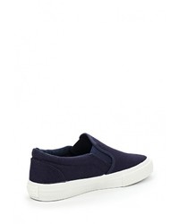 Женские темно-синие слипоны из плотной ткани от Affex