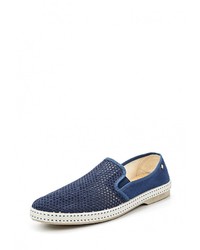 Мужские темно-синие слипоны из плотной ткани от Rivieras