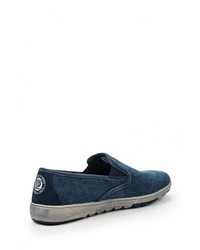 Мужские темно-синие слипоны из плотной ткани от Tesoro