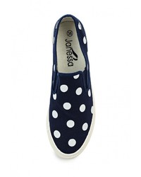 Женские темно-синие слипоны от Janessa