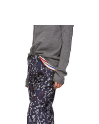 Мужские темно-синие спортивные штаны с принтом от Moncler Genius