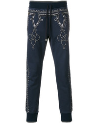 Мужские темно-синие спортивные штаны с принтом от Dolce & Gabbana