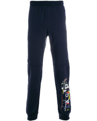 Мужские темно-синие спортивные штаны с принтом от Versace