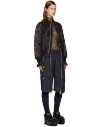 Женские темно-синие стеганые шорты от Sacai