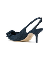 Темно-синие туфли из плотной ткани от Tory Burch