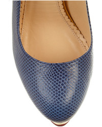 Темно-синие туфли от Charlotte Olympia