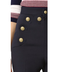 Темно-синие узкие брюки от RED Valentino