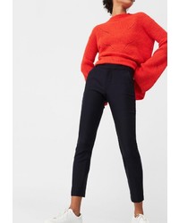 Темно-синие узкие брюки от Mango