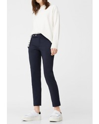 Темно-синие узкие брюки от Mango