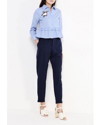 Темно-синие узкие брюки от Modis