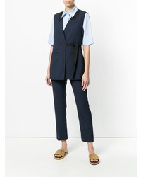 Темно-синие узкие брюки от Semicouture