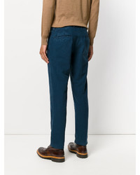 Мужские темно-синие хлопковые брюки от Incotex