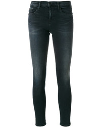 Темно-синие хлопковые джинсы скинни с вышивкой от CK Calvin Klein