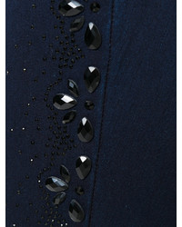 Темно-синие хлопковые джинсы скинни с украшением от Twin-Set