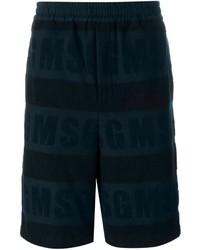 Мужские темно-синие хлопковые шорты от MSGM