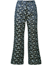 Женские темно-синие шелковые брюки от Erdem