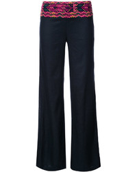Женские темно-синие шелковые брюки от Figue