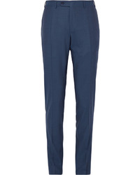 Мужские темно-синие шелковые классические брюки от Canali