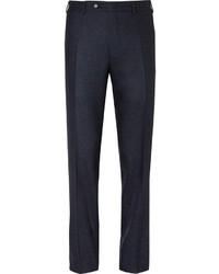Мужские темно-синие шелковые классические брюки от Canali