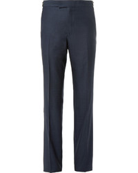 Мужские темно-синие шелковые классические брюки от Kilgour