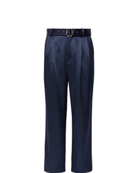 Мужские темно-синие шелковые классические брюки от Sies Marjan