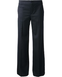Темно-синие шелковые широкие брюки от Chloé