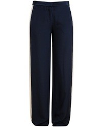 Темно-синие шелковые широкие брюки от Diane von Furstenberg