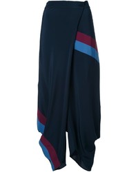 Темно-синие шелковые широкие брюки от Stella McCartney