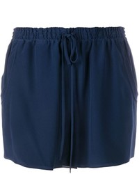 Женские темно-синие шелковые шорты от Chloé