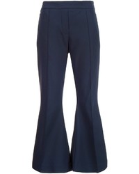 Темно-синие шерстяные брюки-клеш от Ellery