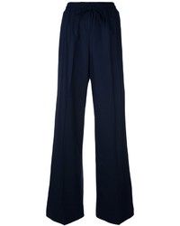 Темно-синие шерстяные брюки-клеш от Twin-Set