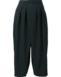 Женские темно-синие шерстяные брюки со складками от Comme des Garcons