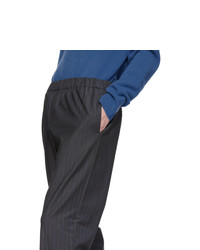 Темно-синие шерстяные брюки чинос в вертикальную полоску от Tibi