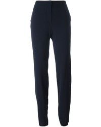 Женские темно-синие шерстяные брюки от Armani Collezioni