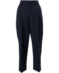 Женские темно-синие шерстяные брюки от Jil Sander