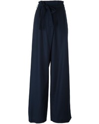 Женские темно-синие шерстяные брюки от MSGM