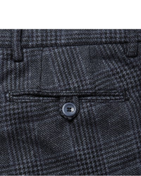 Мужские темно-синие шерстяные классические брюки в клетку от Etro