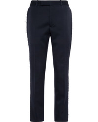 Мужские темно-синие шерстяные классические брюки от Alexander McQueen