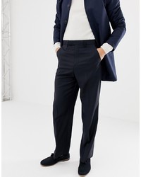 Мужские темно-синие шерстяные классические брюки от ASOS DESIGN