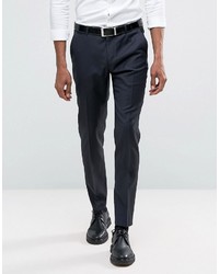 Мужские темно-синие шерстяные классические брюки от Asos