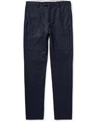 Мужские темно-синие шерстяные классические брюки от Brunello Cucinelli